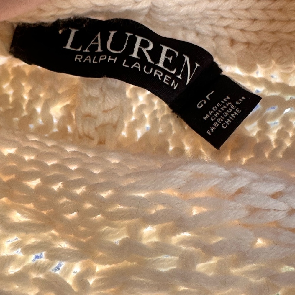 Black label Ralph Lauren Cream Cable Knit  Cardigan Sweater Jacket - Picture 4 of 4